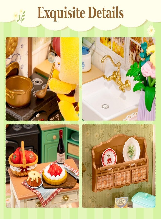 روبوتايم مجموعة روبوتايم سوبر كريتور، منزل بلاستيكي صغير، حرفة بلاستيكية قابلة للتوسيع، مجموعة بناء منزل مصغر مع إضاءة LED للبالغين، مجموعة بناء للعب الإبداعي، هدية هواية فريدة (مطبخ ريفي) - Image 4